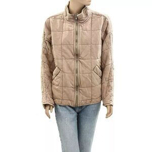 Free People Dolman Quilted Knit Jacket Top Oversized Zip-up Slouchy M NWD 279003